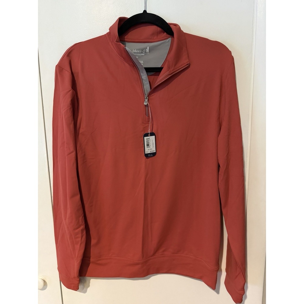 johnnie-O Men's Motion Performance 1/4 Zip Pullover Rouge Red‎ Small NWT soft
